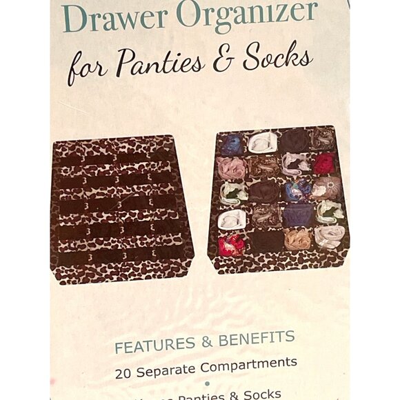 In Chic Leopard Print Fabric Drawer Organizer Panties Socks 20 Compartments NEW - Picture 6 of 7